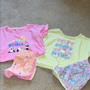 Wonder Nation Pink and Yellow Kids Pajama Set